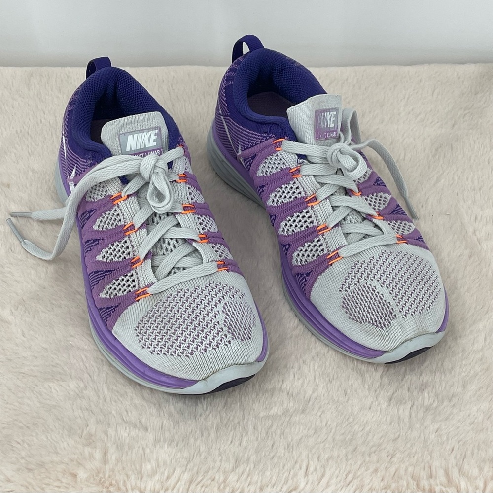 Nike, Lunar 2, Women's Purple and Gray Running Shoes Size 6